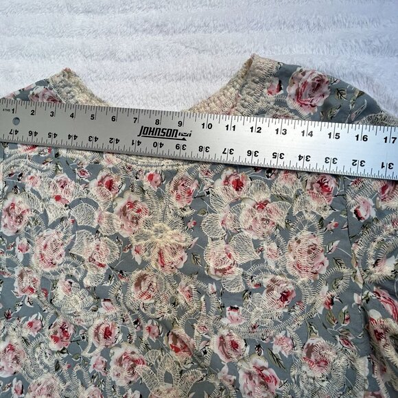 Solitaire Floral Embroidered Scallop Hem Tunic Blouse Women's Large Cottagecore - Picture 7 of 9